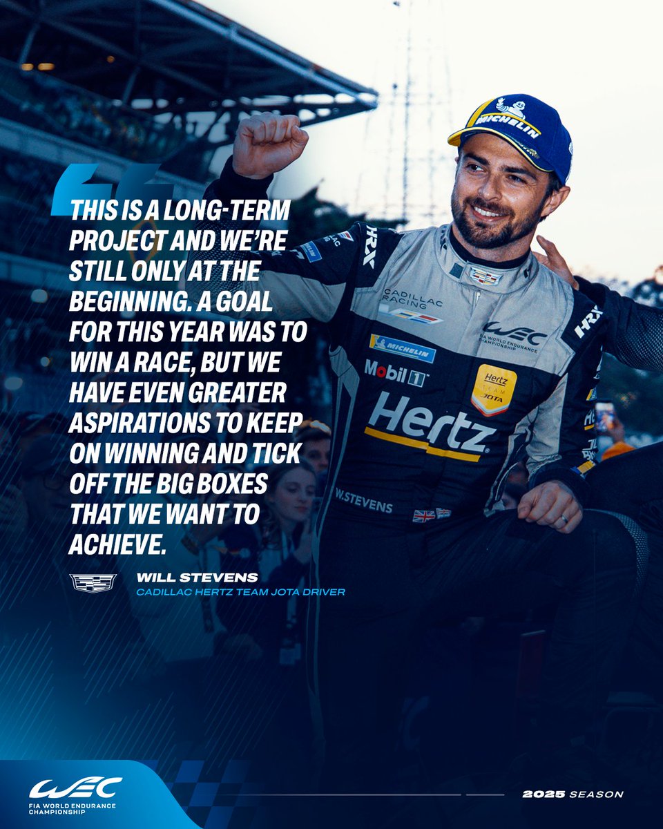 FIA World Endurance Championship (@fiawec) on Twitter photo "We have even greater aspirations" πͺ
<a href="/WillStevens_/">Will Stevens</a> has made it clear that there's much more to come from Cadillac, after the team's first win in SΓ£o Paulo!
Full interview here: bit.ly/Will-Stevens-iβ¦
#WEC #Cadillac <a href="/CadillacVSeries/">Cadillac Performance</a> <a href="/JotaSport/">Jota Sport</a> "We have even greater aspirations" πͺ
<a href="/WillStevens_/">Will Stevens</a> has made it clear that there's much more to come from Cadillac, after the team's first win in SΓ£o Paulo!
Full interview here: bit.ly/Will-Stevens-iβ¦
#WEC #Cadillac <a href="/CadillacVSeries/">Cadillac Performance</a> <a href="/JotaSport/">Jota Sport</a>