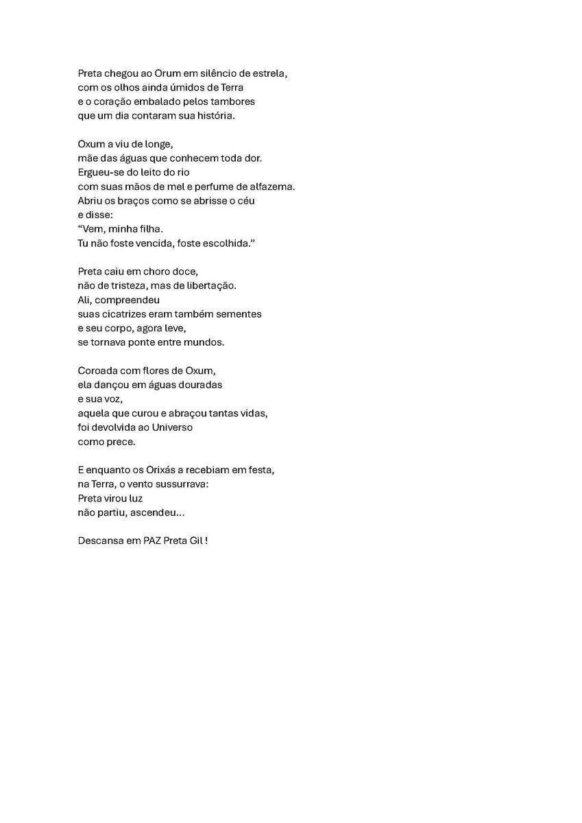 DeniseBachtold's tweet image. Não sei quem é o(a) autor(a).
#PretaGil