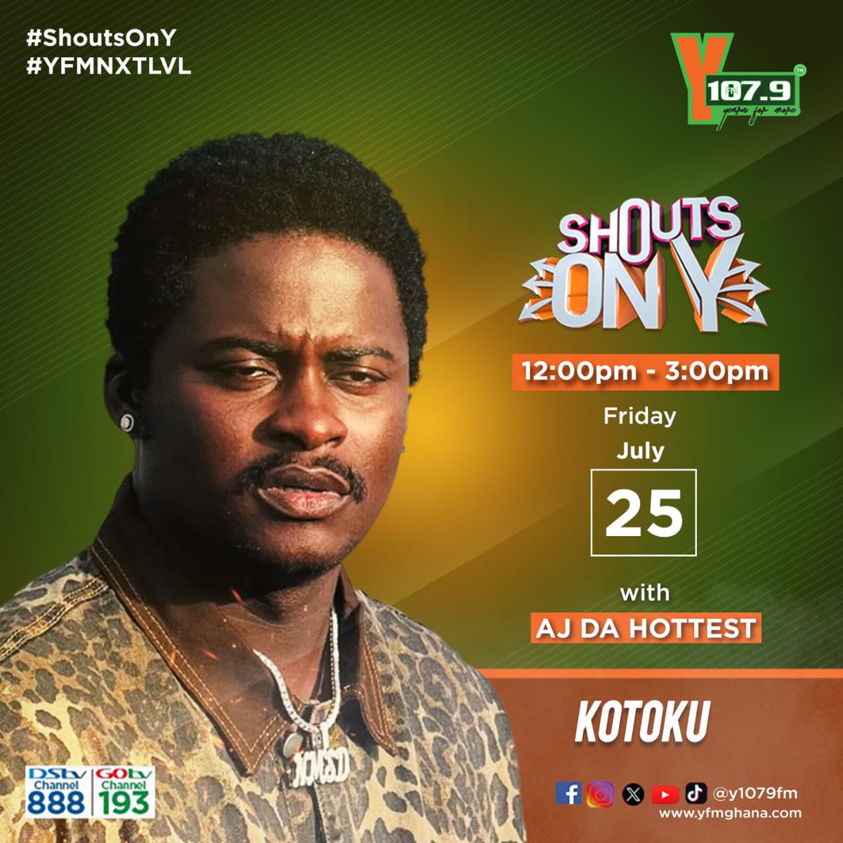 Y1079FM's tweet photo. We have @KotokuMusiq in the studio, live, on #ShoutsOnY right now with @ajdahottest!

Tune in! https://t.co/Bk3XqqMvTl
