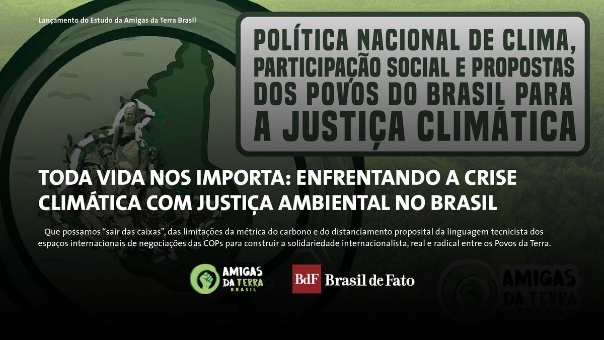 📰 Coluna no jornal <a href="/brasildefato/">Brasil de Fato</a>: em  julho, com muita alegria e fé na luta dos povos organizados, a Amigas da Terra Brasil lança o estudo Política Nacional de Clima, participação social e propostas dos povos do Brasil para a Justiça Climática. Saiba em bit.ly/estudoclima