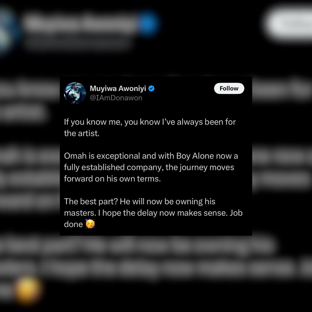 FulLCircLAfrica's tweet image. THE SAUCE🚨: @omah_lay confirm he has part ways with his manager @donawon via X and he manager replied with a warm tweet.