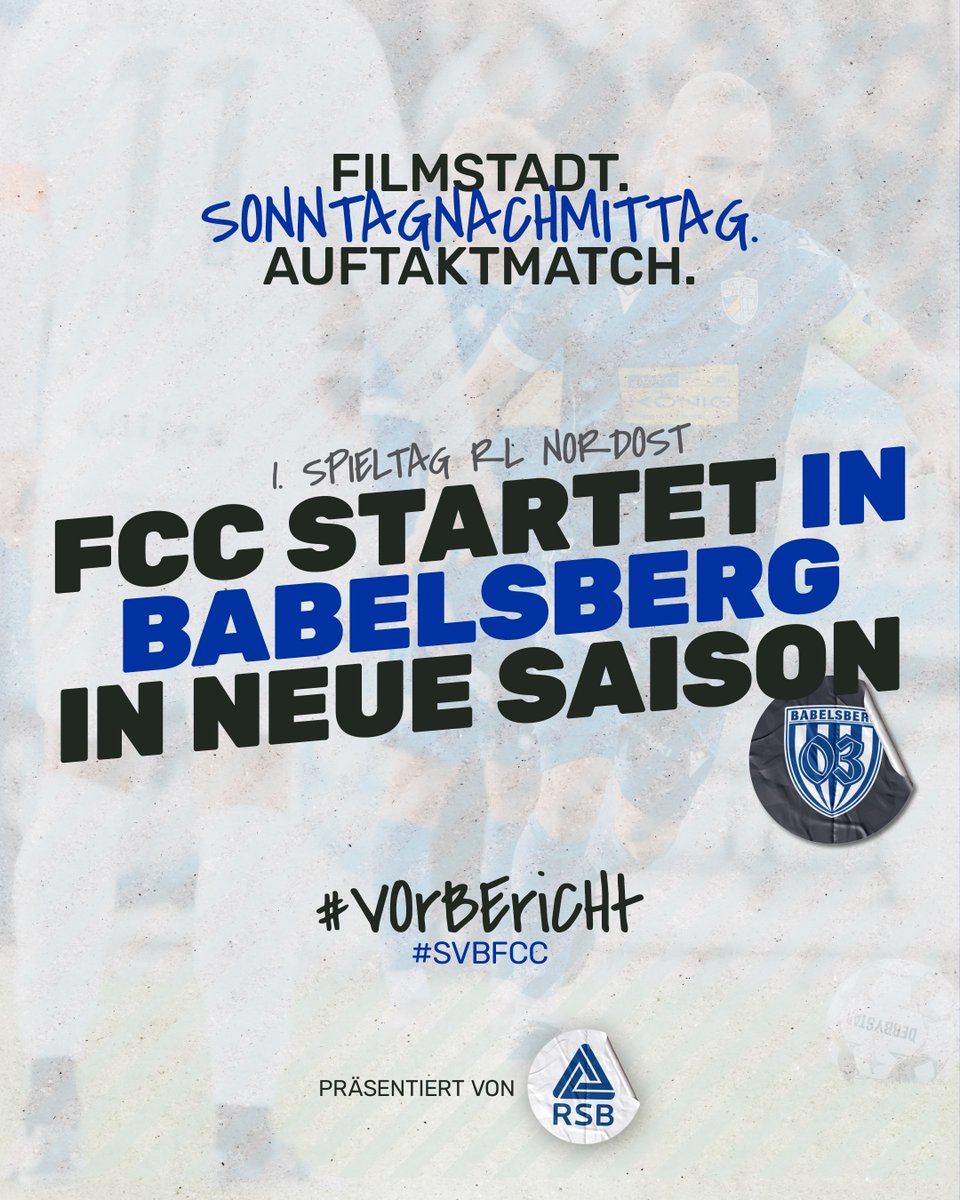 fccarlzeissjena's tweet photo. Nach zehn Wochen Sommer- und Pflichtspielpause startet unser FCC am Sonntag mit seinem Auswärtsspiel beim @SVBabelsberg03 in die neue Regionalligasaison 📲 https://t.co/ipygTCHUXz
#FCC #MehrAlsFußball #fccarlzeissjena #Jena #regionalliganordost #regionalliga #SVBFCC https://t.co/bEiYU8cWxn