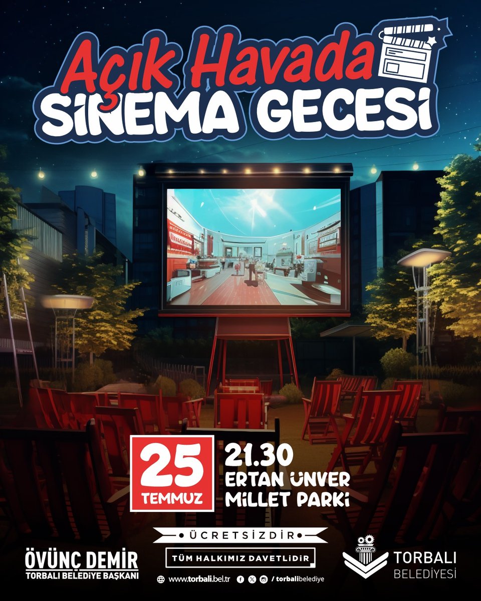 Bu akşam nostalji dolu bir yaz gecesinde buluşuyoruz! Belediyemizin desteğiyle Kadın Emeği Platformumuz TORKEM tarafından kurulan Gece Pazarı’nda sizleri özel bir sürpriz bekliyor. Açık hava sinemasında, sürpriz film gösterimiyle geçmişe keyifli bir yolculuğa çıkmaya