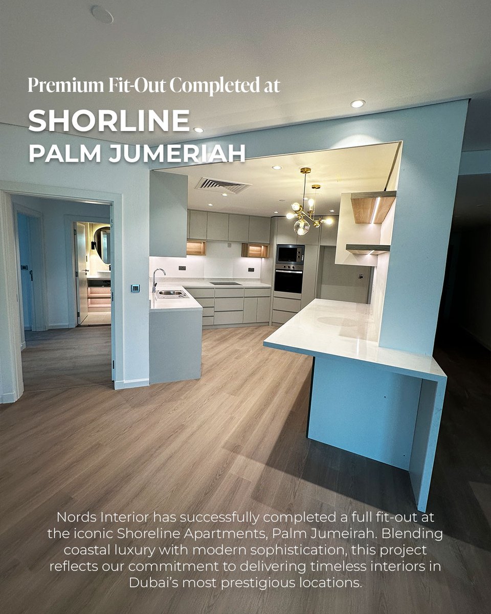 Nordsinteriors's tweet photo. We’re thrilled to showcase our latest transformation at Shoreline Apartments, Palm Jumeirah — a seamless fusion of coastal luxury and modern sophistication. Every detail is a testament to refined taste and timeless design by Nords Interior.

📷 Location: Shoreline, Palm Jumeirah

#PalmJumeirah #LuxuryInteriors #NordsInterior #ShorelineApartments #FitOutDubai #InteriorDesign #ModernLiving #DubaiHomes