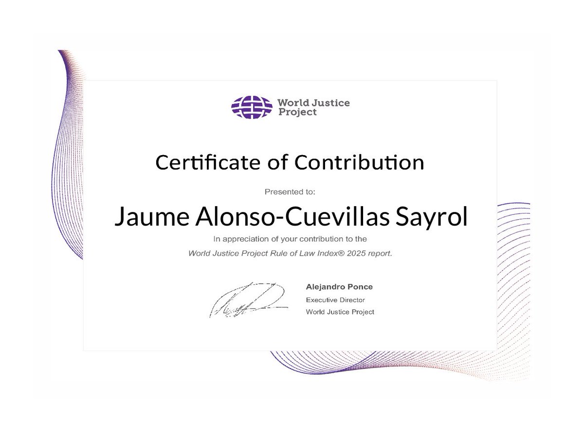 Jaume Alonso-Cuevillas i Sayrol (JACS) (@jacs_jaumeacs) on Twitter photo Content d’haver pogut contribuir, un any més, a l’elaboració del LAW INDEX REPORT Content d’haver pogut contribuir, un any més, a l’elaboració del LAW INDEX REPORT