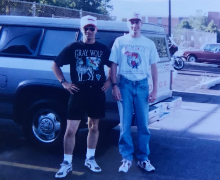 napaitalian's tweet image. #FBF 1995. Jason and I became Great friends in college at the University of Nebraska . We’ve stayed in touch over the years via social media , phone, text, etc. We reunited after 21 years in 2019 when I went back to Lincoln for a game. @HskrPage