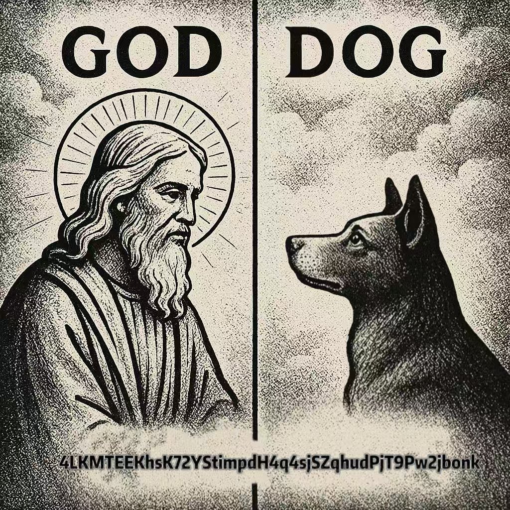 goD and Dog 上帝和狗

以前有一段时间喜欢反转，bonk的反转konb都拉盘到几M，反转一直是币圈的一个角度

上帝的反转——居然是狗，我们币圈人最喜欢的动物之一

4LKMTEEKhsK72YStimpdH4q4sjSZqhudPjT9Pw2jbonk

市值很低，仅看叙事

评论前二十名的留sol地址，点赞加转发，每个地址给50万个goD