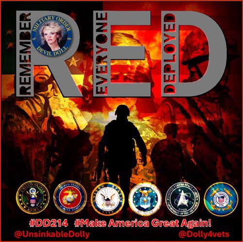 @UnsinkableDolly The Veterans Conductress (@unsinkabledolly) on Twitter photo <a href="/Gentleman2741/">The Gentleman๐ฉ</a> <a href="/LindaNTx/">โ๏ธ ๐ฟ๐พ๐๐น๐ถ โ๏ธ</a> <a href="/RonJobichaux/">John Robi</a> <a href="/Yorkshirecath/">Cath ๐ด๓ ง๓ ข๓ ฅ๓ ฎ๓ ง๓ ฟ๐ฌ๐ง</a> <a href="/PecanC8/">๐บ๐ธ Pecan ๐บ๐ธ</a> <a href="/BeckyLambPoop2/">LambPoop2</a> <a href="/JanieKimery/">๐๐ธ๐น๐ฎ๐ก๐ฎ๐ถ๐ช๐ฒ๐ท๐ผ๐ป</a> <a href="/DeanHaupt/">DEAN ๐ฌ๐ง DEATH BY HANGING FAR RIGHT HOOLIGAN</a> <a href="/hackney_dale/">Dale Hackney</a> <a href="/NanUnbowed/">๐Courage4ever ๐</a> <a href="/rachelll_young/">Natalie ๐บ๐ธ๐บ๐ธ</a> <a href="/wend62261/">Am Yisrael Chai โค๏ธ</a> <a href="/CatDog342252/">Catleesi</a> <a href="/MikaMika198388/">Mika</a> <a href="/dunky_gers9/">dunky.rfc</a> <a href="/LEEMEAD60542079/">LEE BRITISH PATRIOT.</a> <a href="/lionheart1451/">'Dazie' Gordon</a> <a href="/bakedbean2208/">๐ฆ Donna ๐ฆ</a> Good morning and thank you <a href="/Gentleman2741/">The Gentleman๐ฉ</a> ๐๐for the mention! Good to see you!!
Our deployed Brothers and Sisters are always in our thoughts and prayers every single Friday. Not missed one in 7 years. They can't be here and we used to be there, so we run all Veterans on RED <a href="/Gentleman2741/">The Gentleman๐ฉ</a> <a href="/LindaNTx/">โ๏ธ ๐ฟ๐พ๐๐น๐ถ โ๏ธ</a> <a href="/RonJobichaux/">John Robi</a> <a href="/Yorkshirecath/">Cath ๐ด๓ ง๓ ข๓ ฅ๓ ฎ๓ ง๓ ฟ๐ฌ๐ง</a> <a href="/PecanC8/">๐บ๐ธ Pecan ๐บ๐ธ</a> <a href="/BeckyLambPoop2/">LambPoop2</a> <a href="/JanieKimery/">๐๐ธ๐น๐ฎ๐ก๐ฎ๐ถ๐ช๐ฒ๐ท๐ผ๐ป</a> <a href="/DeanHaupt/">DEAN ๐ฌ๐ง DEATH BY HANGING FAR RIGHT HOOLIGAN</a> <a href="/hackney_dale/">Dale Hackney</a> <a href="/NanUnbowed/">๐Courage4ever ๐</a> <a href="/rachelll_young/">Natalie ๐บ๐ธ๐บ๐ธ</a> <a href="/wend62261/">Am Yisrael Chai โค๏ธ</a> <a href="/CatDog342252/">Catleesi</a> <a href="/MikaMika198388/">Mika</a> <a href="/dunky_gers9/">dunky.rfc</a> <a href="/LEEMEAD60542079/">LEE BRITISH PATRIOT.</a> <a href="/lionheart1451/">'Dazie' Gordon</a> <a href="/bakedbean2208/">๐ฆ Donna ๐ฆ</a> Good morning and thank you <a href="/Gentleman2741/">The Gentleman๐ฉ</a> ๐๐for the mention! Good to see you!!
Our deployed Brothers and Sisters are always in our thoughts and prayers every single Friday. Not missed one in 7 years. They can't be here and we used to be there, so we run all Veterans on RED