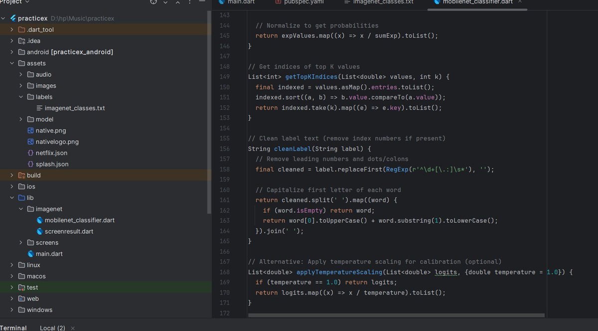 KishanP07684084's tweet photo. #LSPPDay55
Integrated mobilenetv2 Model directly on mobile. Used ImageNet norm, center crop, softmax, Top-K predictions, and Confidence check & fallback. This is huge for on-device #AI! 🤯
#ONNX #Flutter #MobileML #App
@lftechnology
#60DaysOfLearning2025 #LearningWithLeapfrog https://t.co/5EIrXoAcu7
