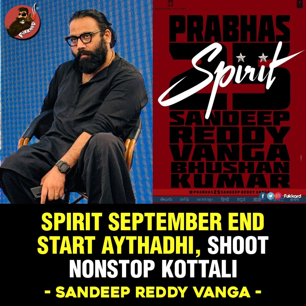 Fukkard's tweet image. #Spirit #Prabhas #SandeepReddyVanga