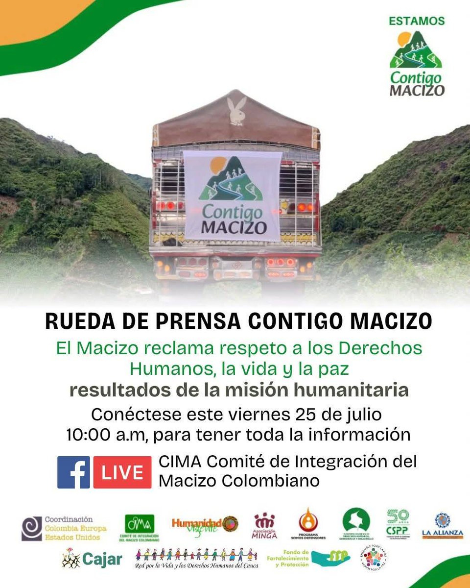 ObservatorioDHJ's tweet image. #ResultadosMisiónHumanitaria
#EmergenciaHumanitariaMACIZO
Rueda de prensa para ese a conocer los resultados de la misión.
#VidaDigna
#QuePareElGenocidio