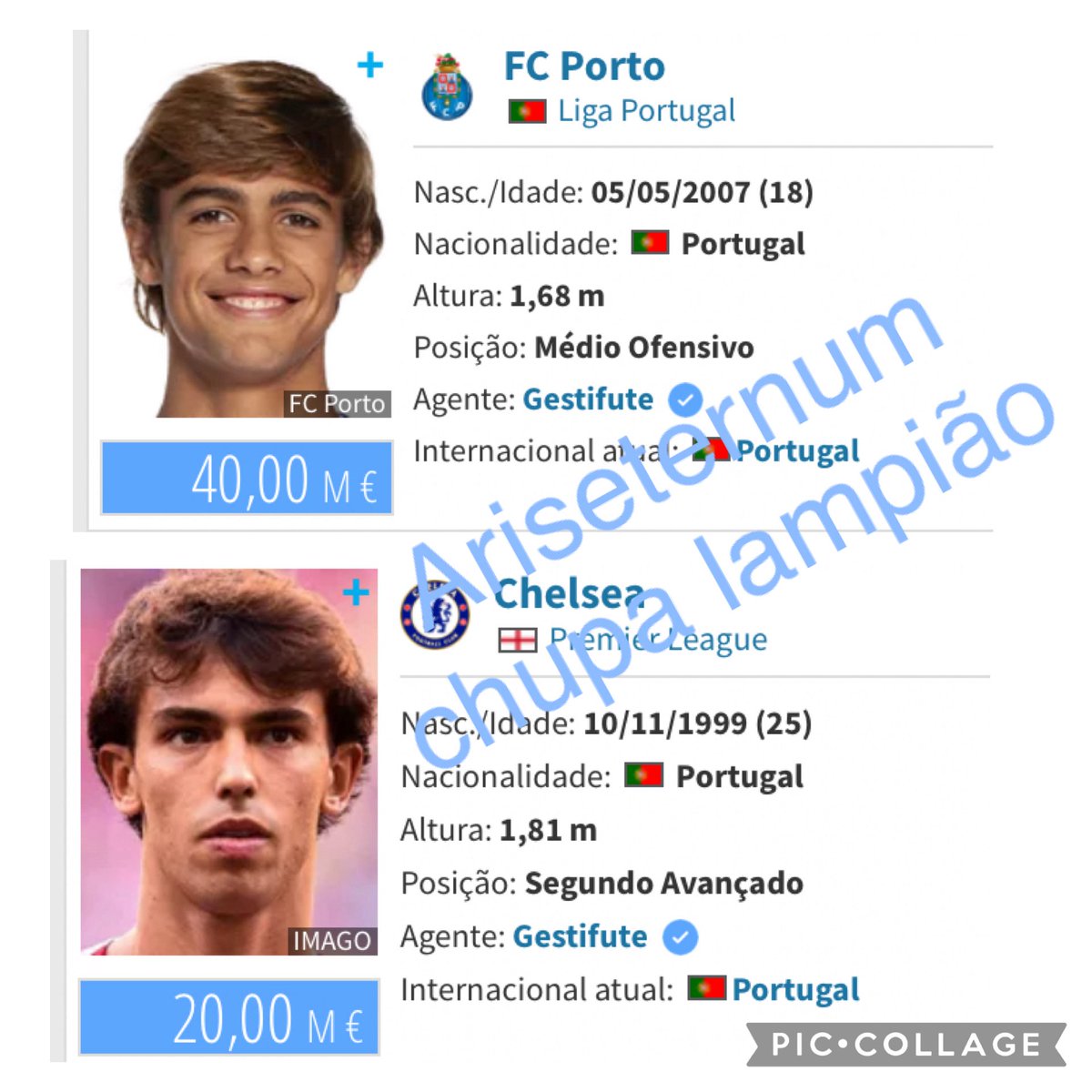 🚨 Realidade vs Ficção 

Rodrigo o Mágico 🧙 
18 anos
Valor: 40M€ 

João o Flopix
25 anos
Valor: 20M€ (menos que Pepê 22M€)