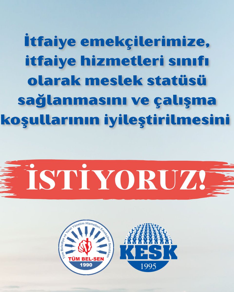 tumbelsen's tweet image. İtfaiye emekçileri yaptıkları görevlerin zorluğu ve özel nitelikleri göz önüne alınarak itfaiye hizmetleri sınıfı şekilde özel sınıfta yer almalıdır. İtfaiyecilere meslek statüsü sağlanmalı; maktu mesai gibi çalışma koşullarına bağlı yapılan tüm ek ödemeler belediye meclislerinde…