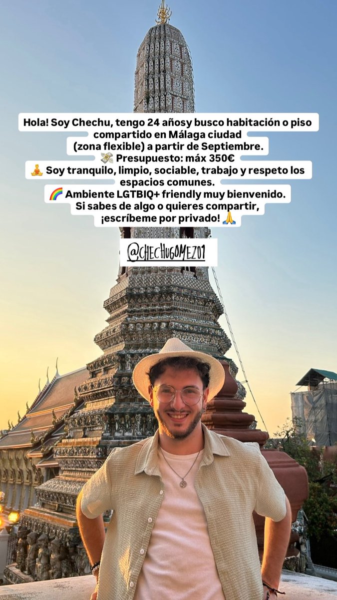 chechugomez01's tweet photo. Este chico divertidísimo busca piso por Málaga o Torremolinos 🥺 https://t.co/dV1yabNgQ5
