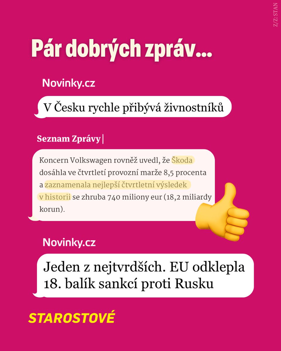JanFar_sky's tweet image. Opět posílám pár dobrých zpráv, abychom nepropadali pocitu, že je vše jen horší a horší. Protože není. Narazili jste také v poslední době na něco pozitivního? Nasdílejte to sem do komentářů 🙏👇