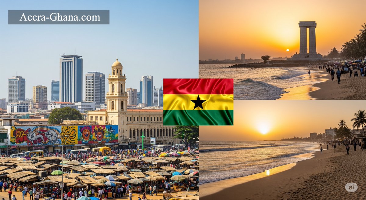 AccraProject's tweet photo. Accra, the vibrant capital of Ghana, is a hub for culture, business, and tourism in West Africa. https://t.co/set1pmwG3Q https://t.co/lMnVQGj5cj