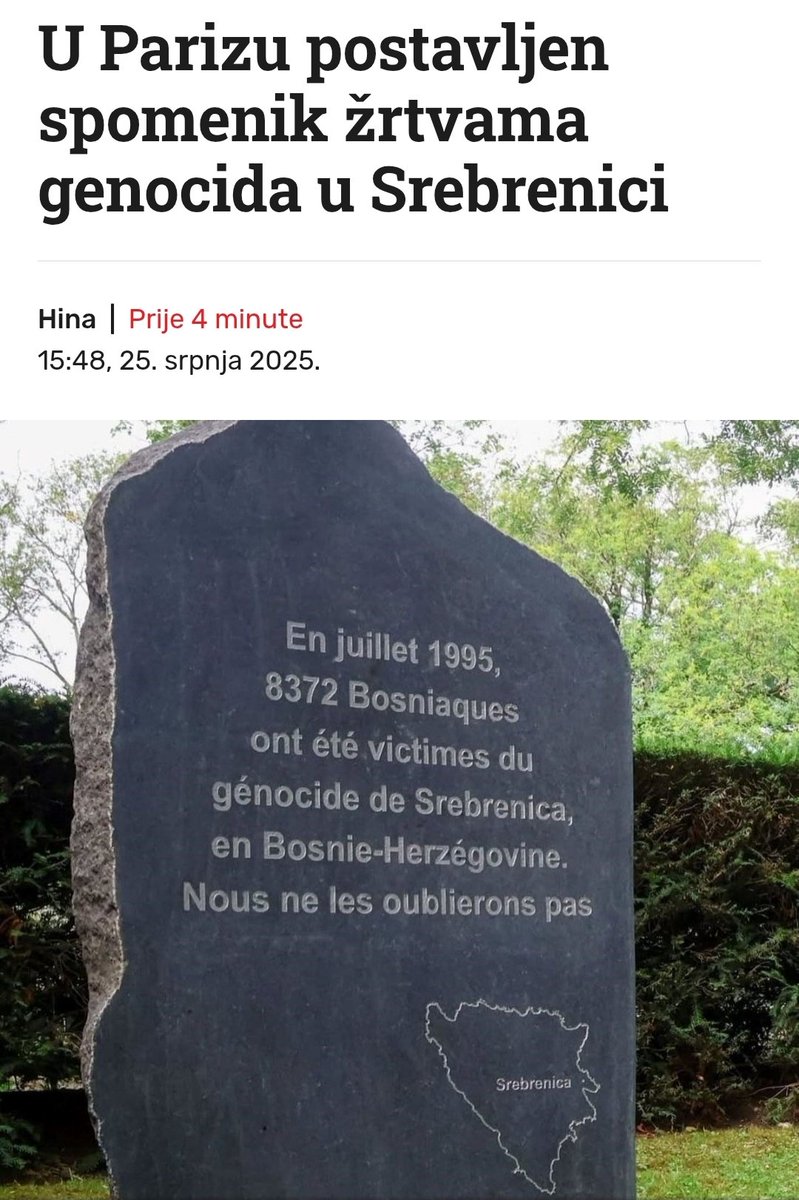 HFranjetic's tweet image. Što više nijekanja to više trpanja sa zapada. Eto i prijatelji Fransoauzi su zakrkačili pa makar i ovom malom gestom.