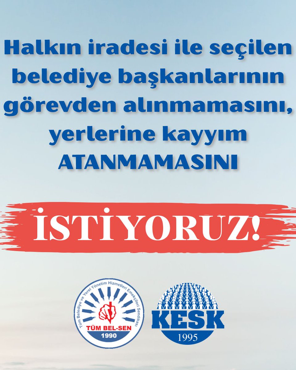 tumbelsen's tweet image. Kayyım uygulamasına son verilsin, halk tarafından seçilen belediye başkanları derhal görevlerine iade edilsin.
#ArtıkYeterGeçinemiyoruz