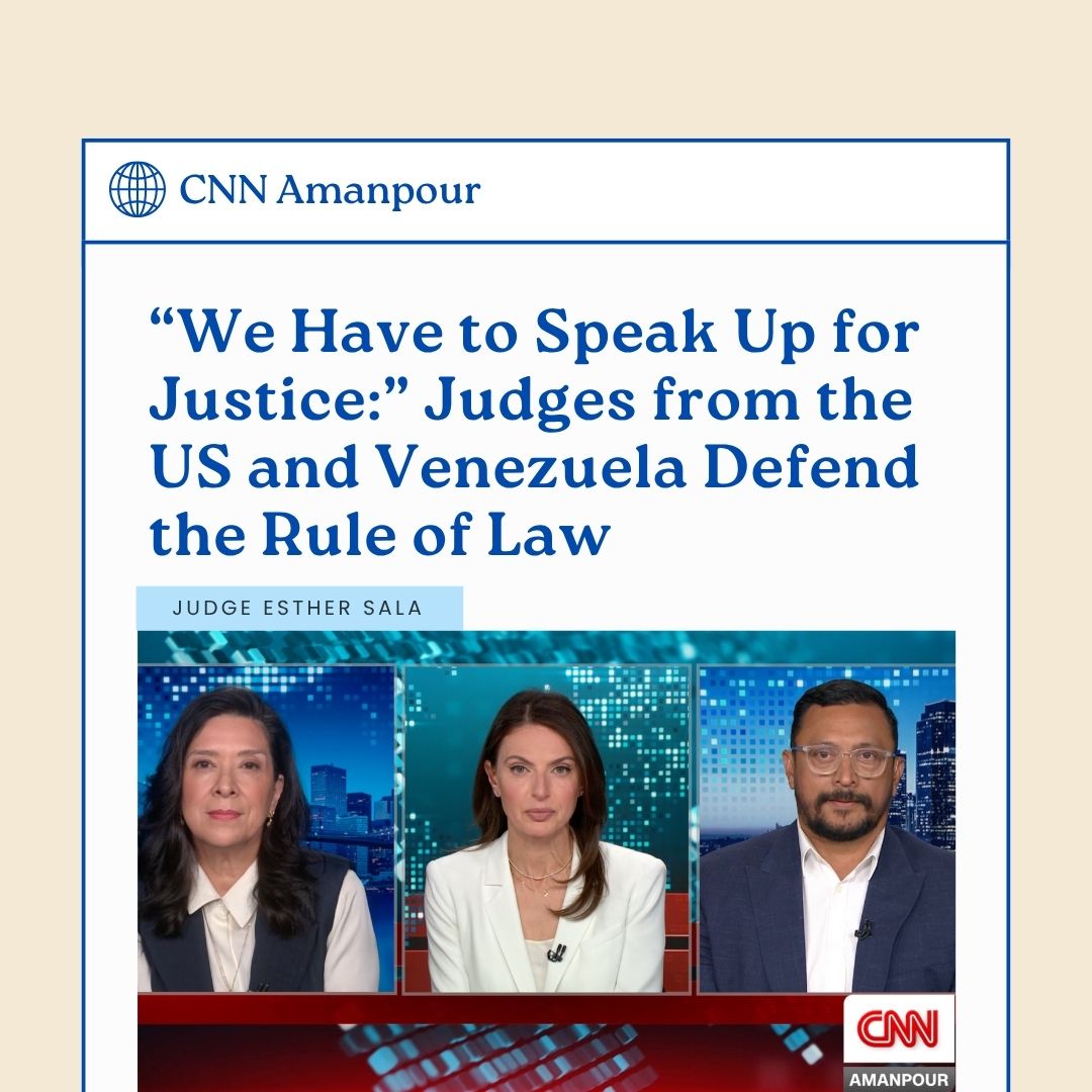 Client Spotlight: 
On CNN’s Amanpour, Judge Esther Salas and Judge Eleazar Salvida discussed the rising threats facing the judiciary and why protecting judicial independence has never been more urgent.
Watch: loom.ly/AFQsmKE
#ClientSpotlight #SpeakUpForJustice