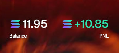 1 SOL to 10000 SOL Challenge Day 1:

+10.85 SOL

(day 3 of getting unwashed)

Did a 24h session to speedrun getting my gamesense back, so far doing a lot better, stopped losing, and started profiting again. Not much, but it's better than losing.