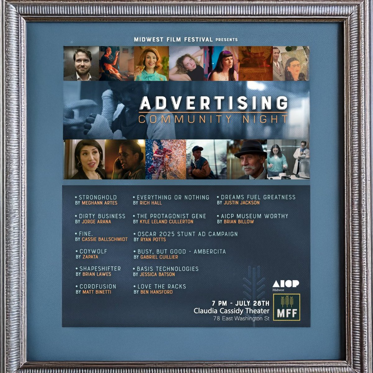 RKDarnell's tweet image. Friends in the Midwest: It’s time to celebrate 10 years of Advertising Community Night with the @MidwestFilm Festival + @aicpmidwest. Festivities kick off on Monday, July 28th, at 5 with a networking reception, followed by the screening, filmmaker Q&A, and the signature…