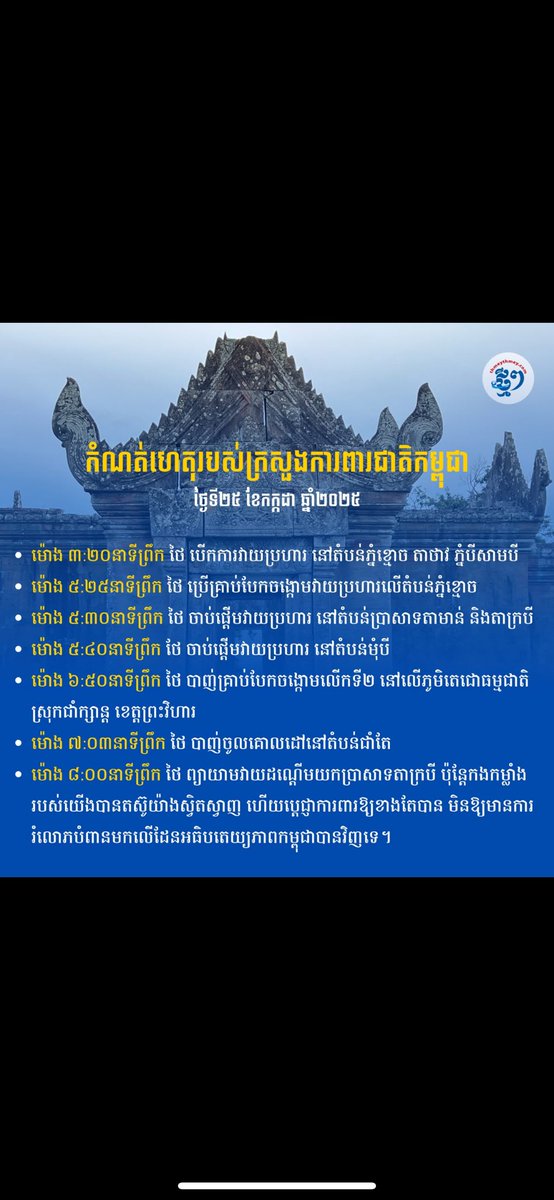 STRNT168's tweet photo. #ថៃជាអ្នកផ្តើមសង្គ្រាម
#ThailandStartedTheWar
#ไทยเป็นผู้เริ่มสงคราม
#JusticeForCambodia
#cambodianeedpeace
#ទាហ៊ានថៃបានបើកការវាយប្រហារលើកម្ពុជាមុន។
#កម្ពុជាមានសិទ្ធិក្នុងការការពារខ្លួ https://t.co/RgumFYTF5Y