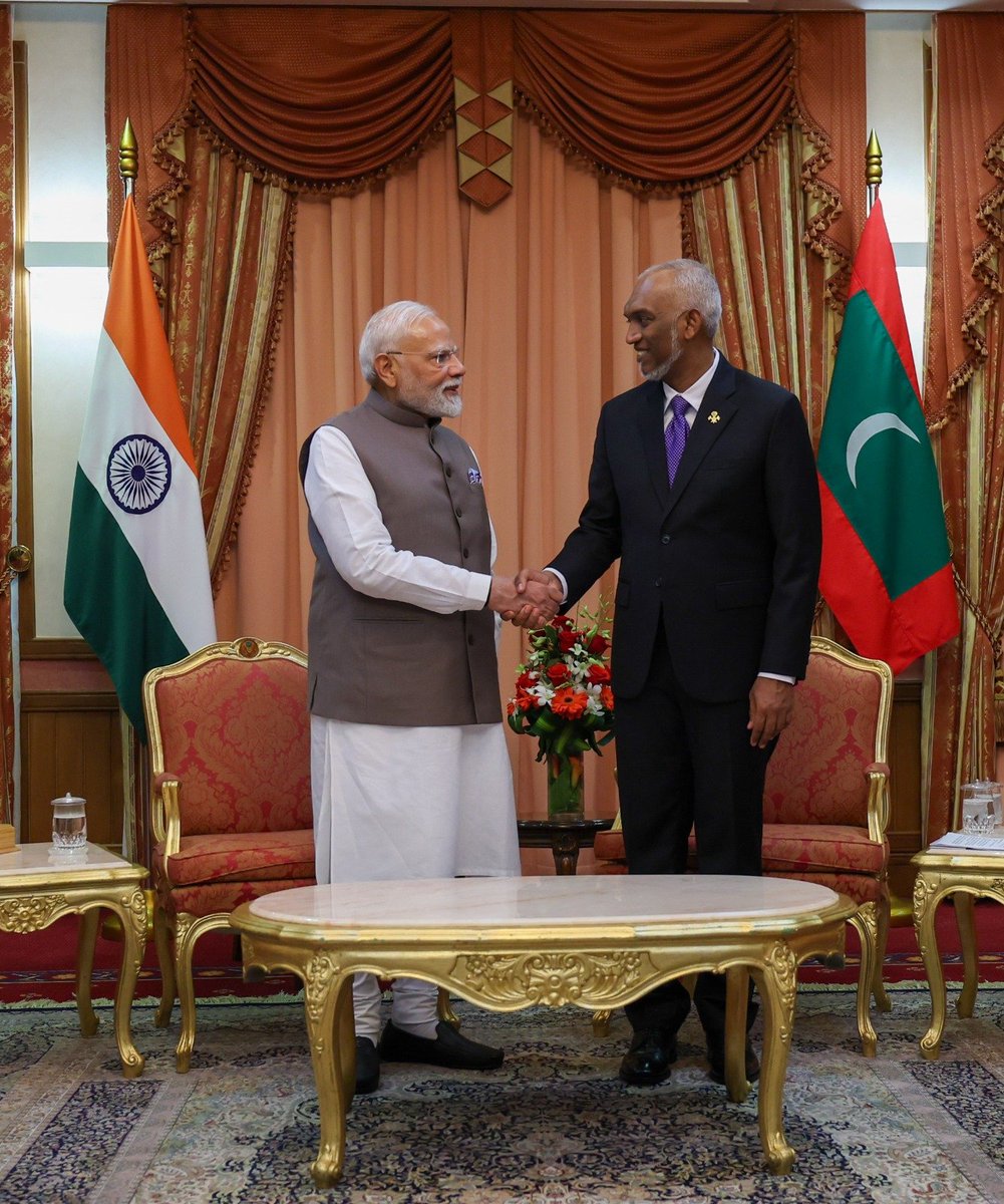 Held very fruitful discussions with President Muizzu. Maldives is at the core of our ‘Neighbourhood First’ and Mahasagar Vision. Our discussion covered several sectors, notably commercial and cultural linkages. We both agree that the India-Maldives friendship will always be