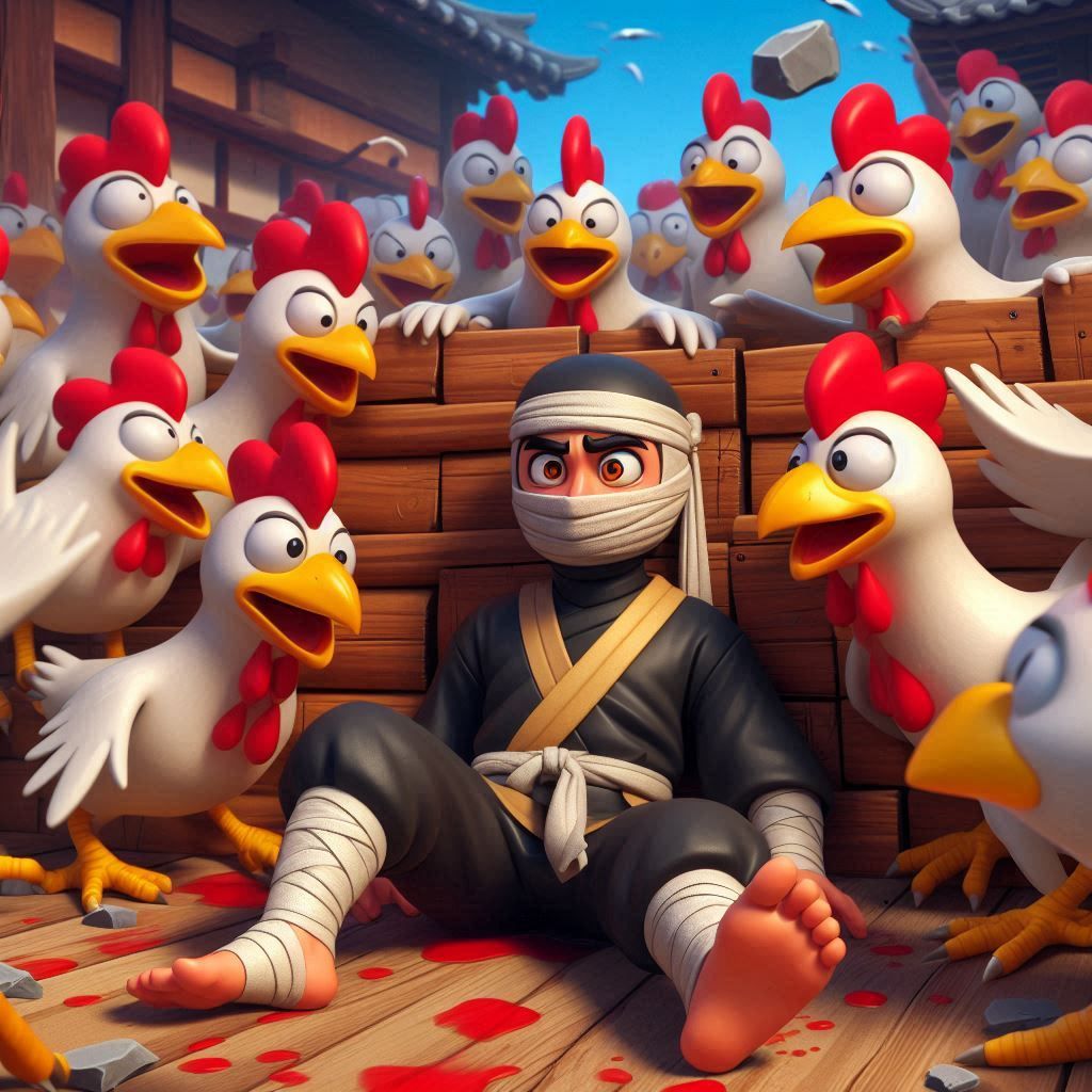 theinjuredninja's tweet photo. Chickens!!

#injuredninja #ninja #aiart #aiartist #chicken #chickens #chickensofinstagram #chickenattack https://t.co/urpDsrFHjh
