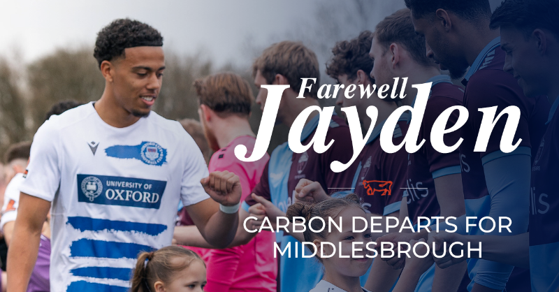 OxCityFC's tweet photo. 🤝 Another #OneOfOurOwn heading to the @EFL.

We sat down with Jayden Carbon before his journey up to the North East and an exciting new chapter of his career. 

#OCFC