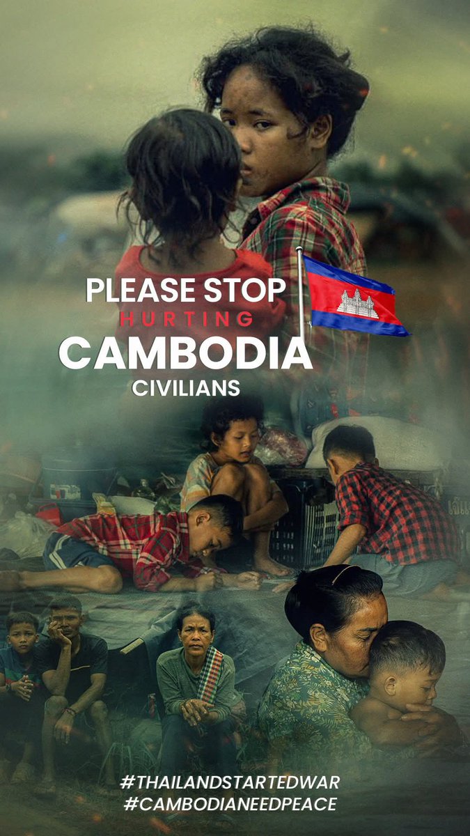 wodesiyi's tweet photo. To the people of the world: Please hear Cambodia’s voice. We are not many, but we are strong in spirit.
May the truth rise. May peace return. And may those we lost be remembered with honor.
#ThailandStartedTheWar 
#JusticeForCambodia https://t.co/kvGceGljMO