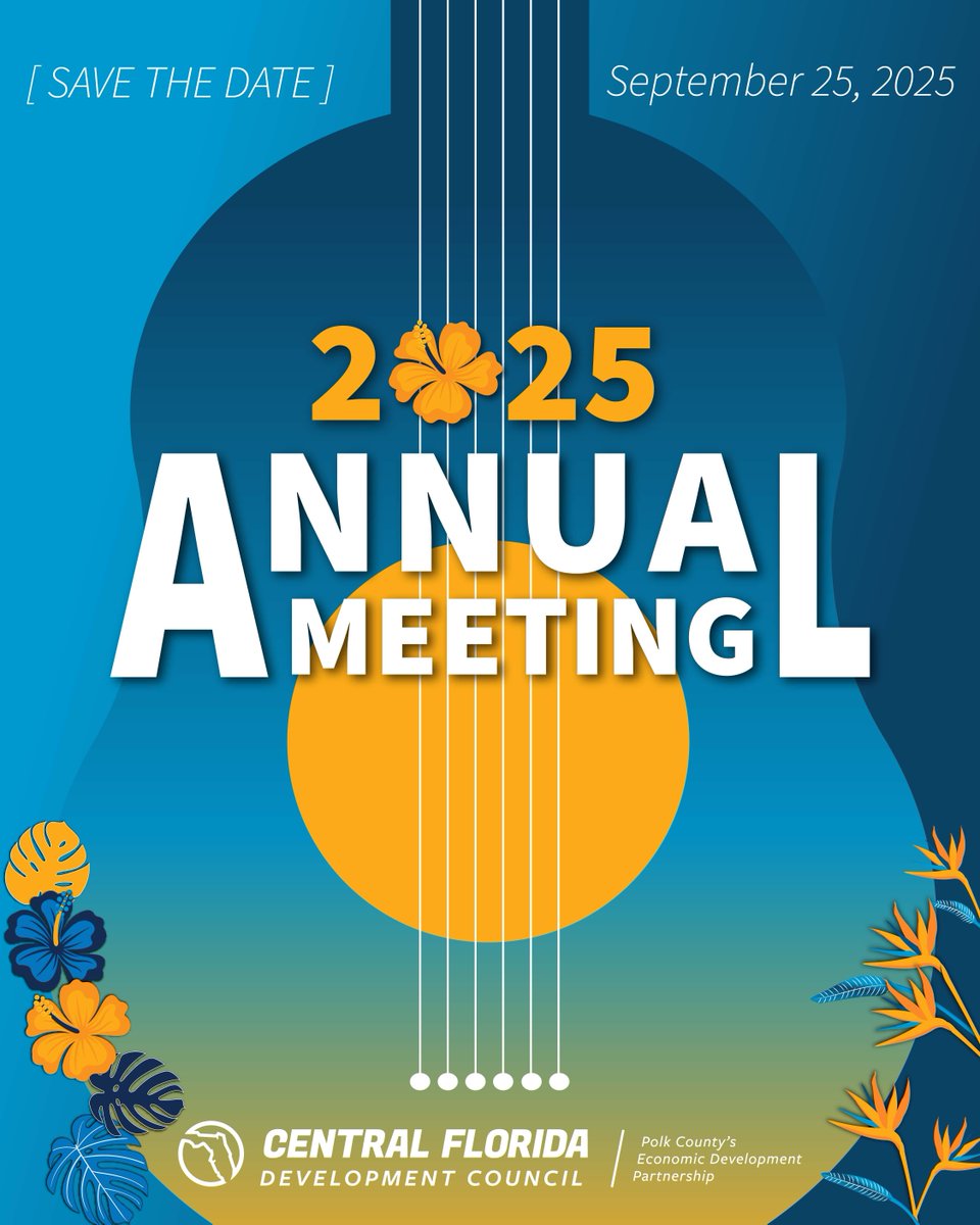 We are just 2 months away the 2025 CFDC Annual Meeting!

Join us at Camp Margaritaville for a night of celebration in recognition of Polk County's economic progress and success, while looking forward to what's to come!

Reserve a seat or table hubs.ly/Q03y7vTN0