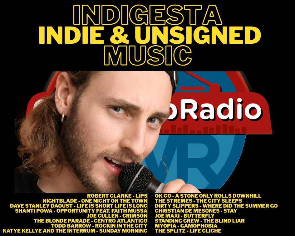 catorwebradio's tweet image. #NowPlaying #Indigesta
#RobertClarke
@NightbladeRocks via @Emma_Scott
#DaveStanleyDaoust
@ShantiPowa
#JoeCullen
@blondeparade
@ToddBarrowMusic
@katyekellyeand1
@okgo
#DirtySlippers
#JoeMaxi
@CrewStanding
#Myopia
@thesplitzrock