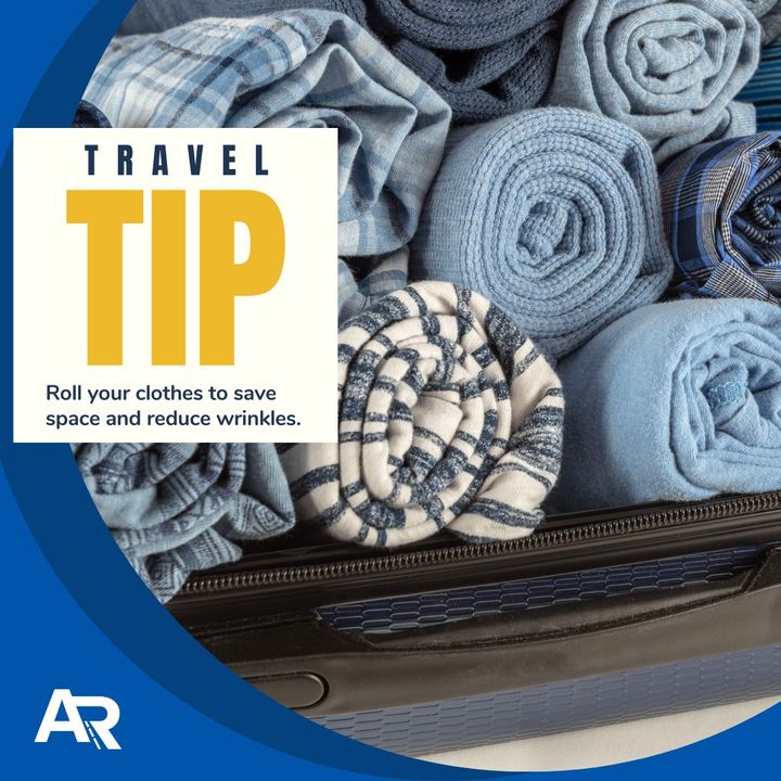 AutoRentalsCom's tweet image. Travel Tip of the Week: Pack Smart! 🧳✨
Roll your clothes to save space and reduce wrinkles. It’s a game-changer for efficient packing!
#TravelHack #PackingTips #SmartPacking