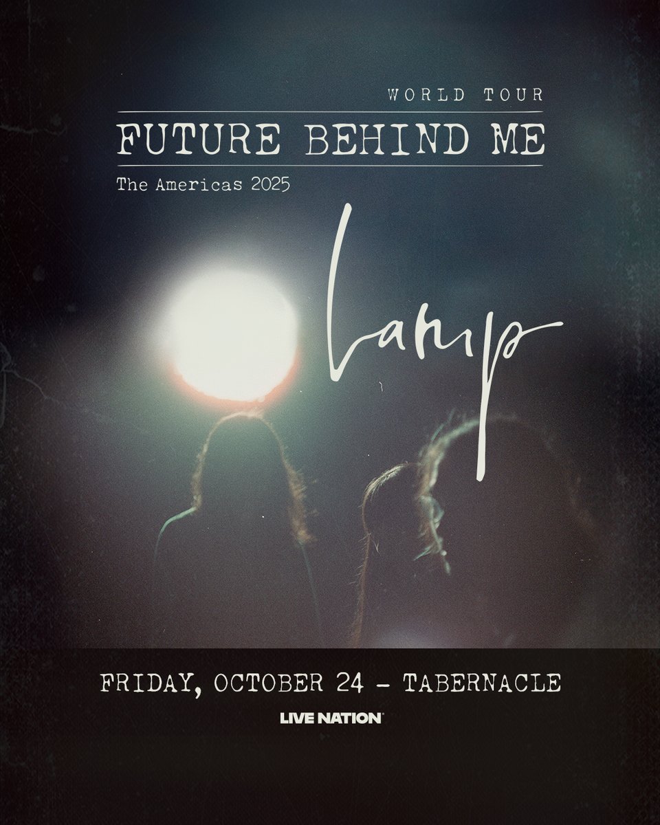 TabernacleATL's tweet image. 🌎 JUST ANNOUNCED 🌎 LAMP – Future Behind Me The Americas World Tour is coming to #TabernacleATL on Friday, October 24!
🎫 Presale: Wednesday, July 30 at 12pm (code: LIGHTS)
🎫 Public onsale: Friday, August 1 at 10am
➡️ bit.ly/3U6tH3O