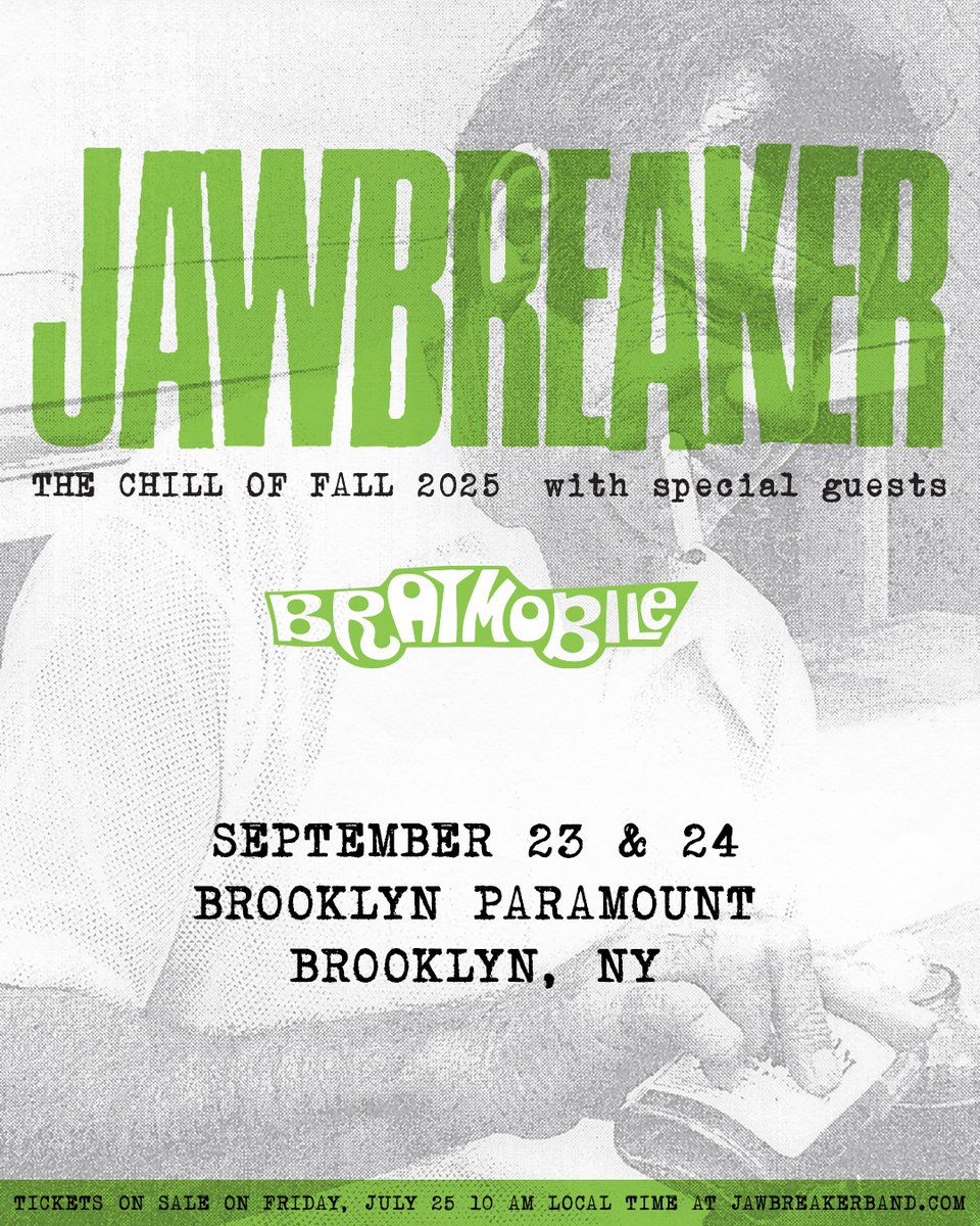 BklynParamount's tweet image. #OnSaleNow at Brooklyn Paramount 🫧
⚜️ Jawbreaker - September 23 & 24
⚜️ @waterparks w/ @kidzwithbugz - November 18
🎫 bit.ly/44Eu6Bh