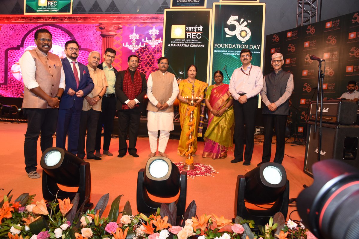 RECLindia's tweet image. REC is celebrating 56 years of driving progress and serving the nation today. The milestone occasion was graced by Sh. Shripad Yesso Naik, Hon'ble Minister of State for Power & MNRE; and Sh. Pankaj Agarwal, Secretary (Power), along with senior officials from the Ministry of Power…