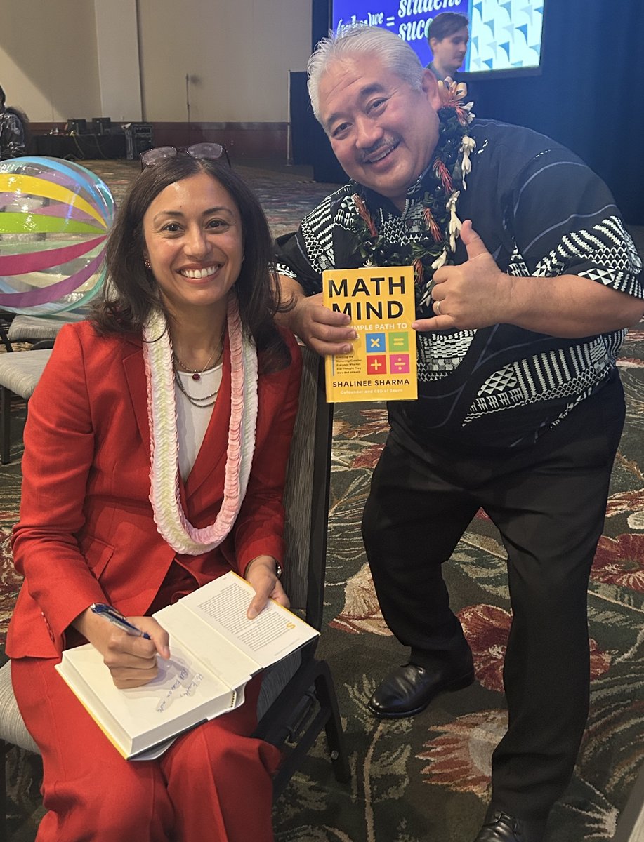 Shalinee_Sharma's tweet image. I had the honor of speaking with State Superintendent Keith Hayashi at the @HIDOE808 Educational Leadership Institute about helping kids across Hawai’i thrive in math. It was a pleasure to share my insights with leaders who are dedicated to improving math outcomes for all kids.