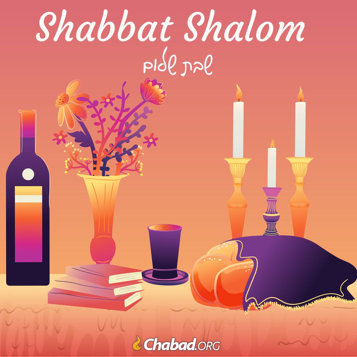 Chabad's tweet image. Shabbat Shalom!
What was a meaningful Jewish experience you had this week?
For local Shabbat-candle lighting times:
chabad.org/candles