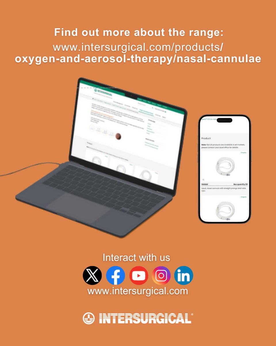 Intersurgical offers a range of nasal cannulae for adults, paediatrics, and neonates, available with a wide selection of prong shapes to suit patient requirements. All oxygen tubing in the range is manufactured in a ‘multi-channel’ design, which permits oxygen flow even if the