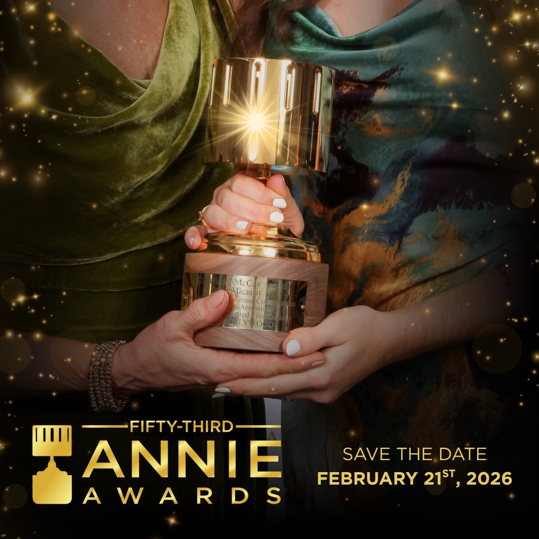 ASIFAHollywood's tweet image. The 53rd Annie Awards™ celebration will kick off on Saturday, February 21, 2026, at UCLA’s Royce Hall.
The following key deadlines for this year’s Annie Awards include:
Call for Entries/Submissions - Monday, August 4, 2025
For more info, visit annieawards.org/winners
