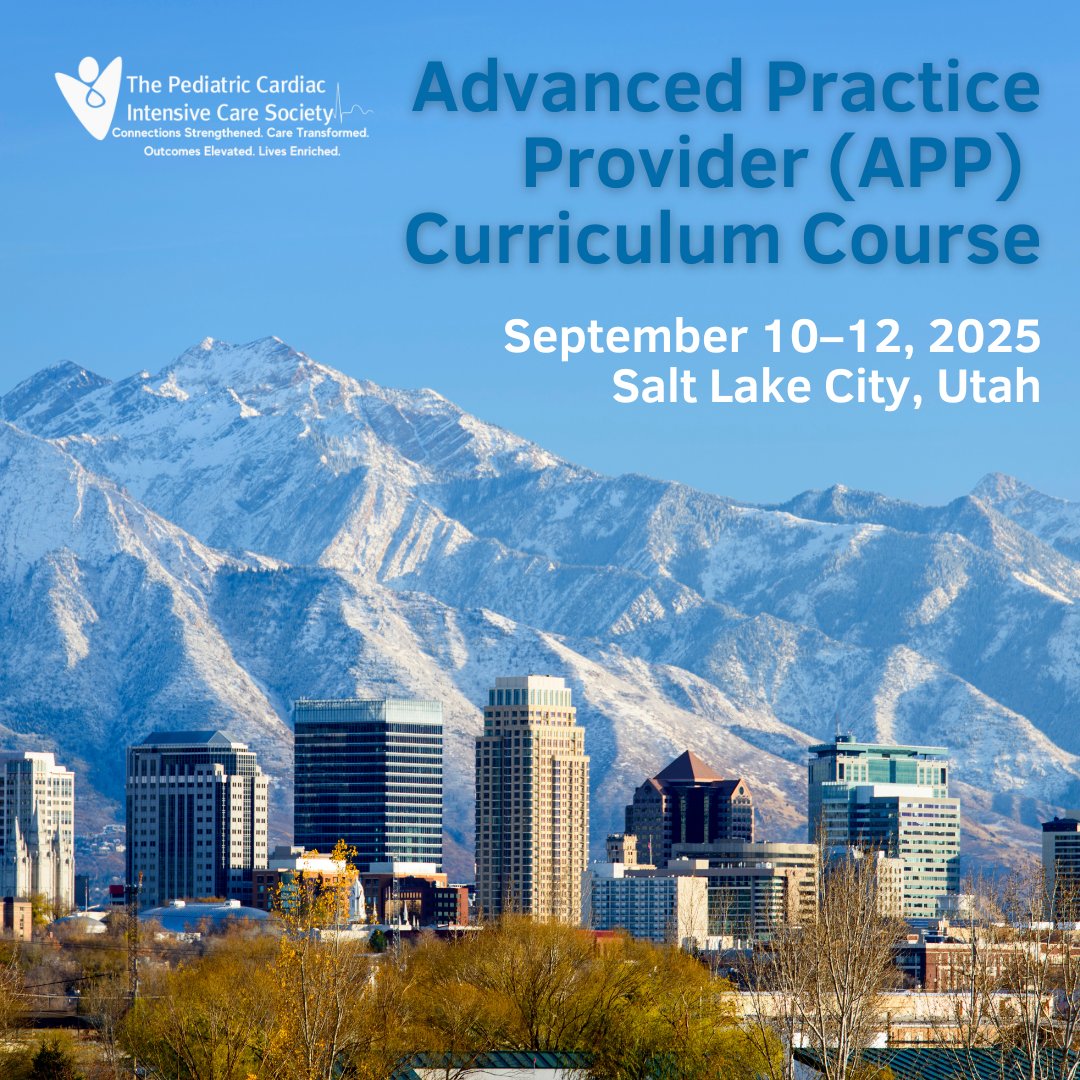🚨 Early-career CICU APPs: Mark your calendars! 🚨
 Join PCICS in Salt Lake City, Sept. 10–12, for a deep dive into must-know CICU topics—from heart lesions to mechanical support. 
 👉ow.ly/y0eR50WtJ06
 #PCICS #APP #PediatricCardiacICU
