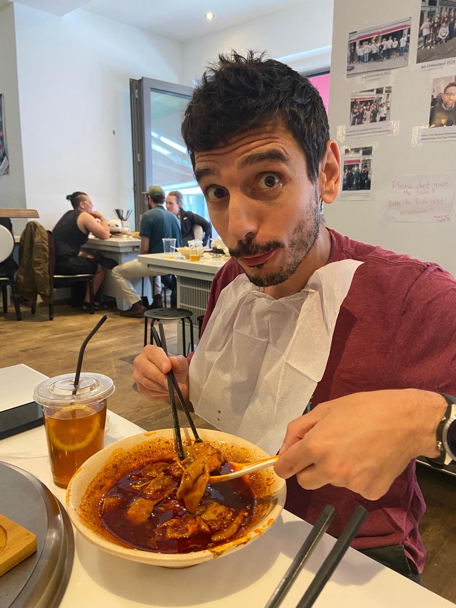 LefterisJP's tweet image. Holy cow. Found a really spicy 🔥🌶️🌶️🌶️ shichuan noodles place in Berlin.
It's called LIU 成都味道面馆 Nudelhaus.
They even have spiciness contests 😂
So if you are like me and like spicy food do pay them a visit.