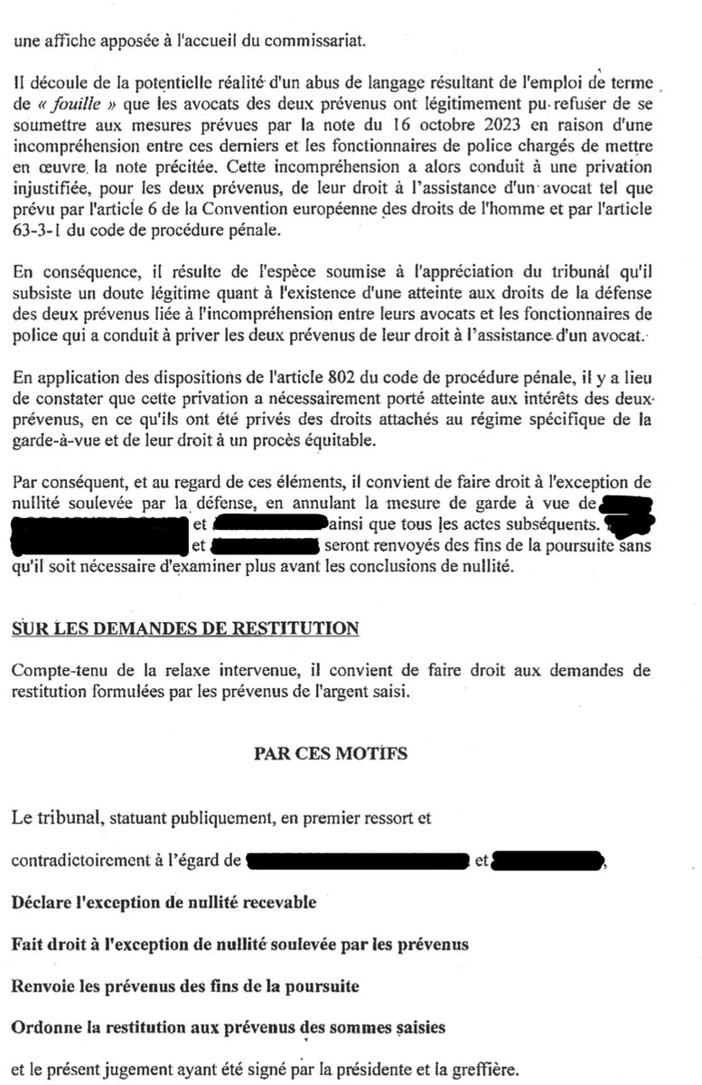 ChantrenneC08's tweet image. Un policier peut-il fouiller un Avocat lorsqu&apos;il se déplace pour une GAV ? 

Le tribunal correctionnel de Charleville-Mezieres a dit NON ! ❌ 

Nullité de la garde à vue et des actes subséquents 

Désistement du Parquet ✅

#défense #pénal #gardeàvue #avocat