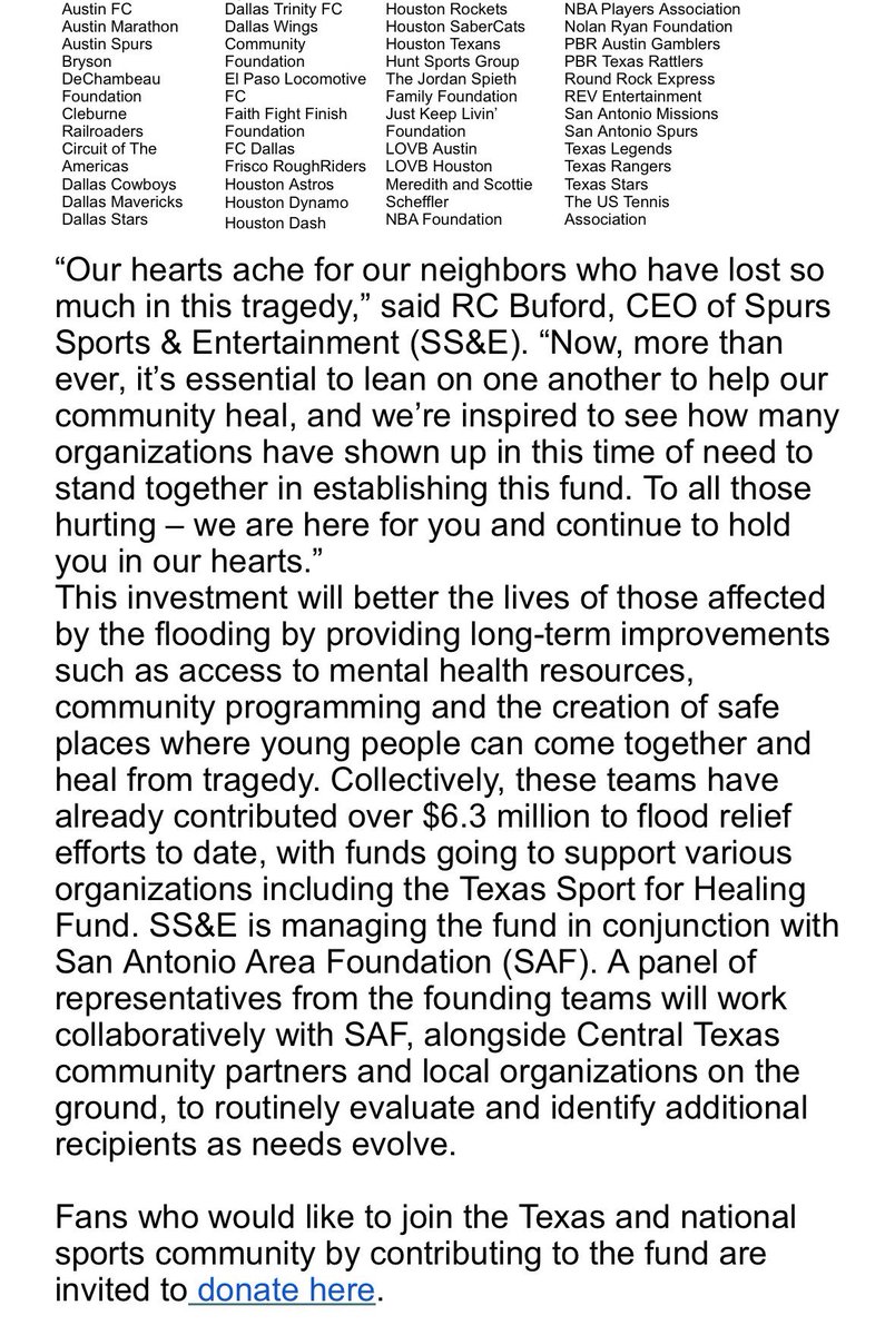 MacPena's tweet image. Oh look, the 
Spurs doing more community engagement and fundraising for the victims of the recent floods.