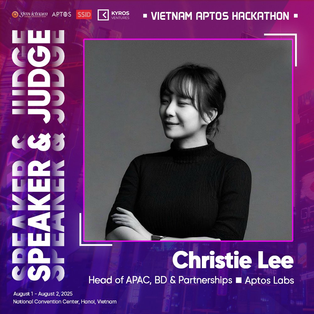 Aptos Alpha Team (@alphateamaptos) on Twitter photo Welcome <a href="/christie__0/">Christie | Aptos</a>, Head of APAC Business Development & Partnerships at <a href="/AptosLabs/">Aptos Labs</a>, to Vietnam Aptos Hackathon!
Christie Lee leads Web3 adoption for Aptos Labs in APAC, building strategic partnerships and enabling real-world use cases across key markets like Korea, Vietnam, Welcome <a href="/christie__0/">Christie | Aptos</a>, Head of APAC Business Development & Partnerships at <a href="/AptosLabs/">Aptos Labs</a>, to Vietnam Aptos Hackathon!
Christie Lee leads Web3 adoption for Aptos Labs in APAC, building strategic partnerships and enabling real-world use cases across key markets like Korea, Vietnam,