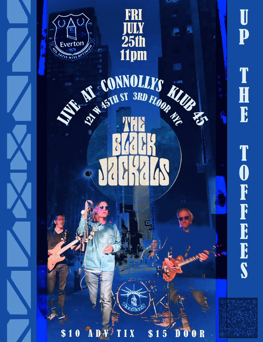 NAToffees's tweet image. Fronted by one of our own Blues @ShaunGally the @TheBlackJackals have got a gig tonight at Connolly’s Klub 45
⏰ 11pm
📍 14 E 47th Street New York, NY 10017
🎫 eventim.us/event/NYC-INDI…
Get along and give the lads some support. 💙
