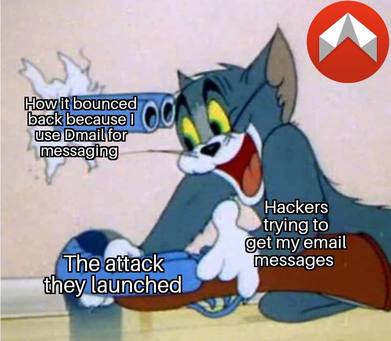 Layer_VK's tweet photo. Hackers launching attacks? No problem! Thanks to Dmail AI-powered, encrypted messaging, it all bounces back like a champ!
Keep your emails and Web3 notifications secure while they struggle in vain. #DmailNetwork #Web3Security #SecureMessaging @Dmailofficial https://t.co/r8nbOzbZHE