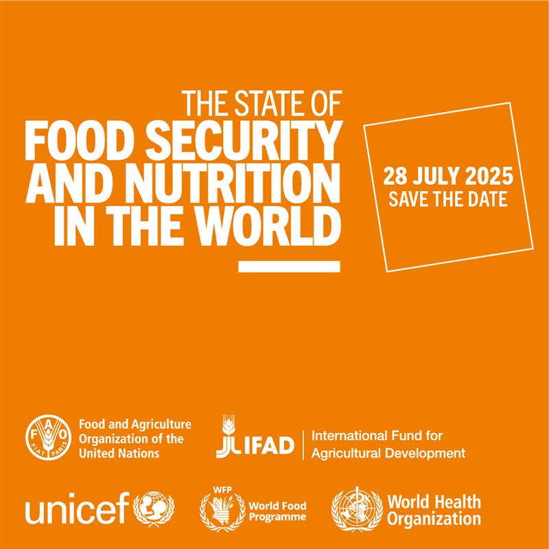 FAOGeneva's tweet image. 📌 Save the date!

📙 Launch of the report The State of Food Security and Nutrition in the World 2025

🗓️ 28 July 2025 
🕘 17:30 CEST

#SOFI2025