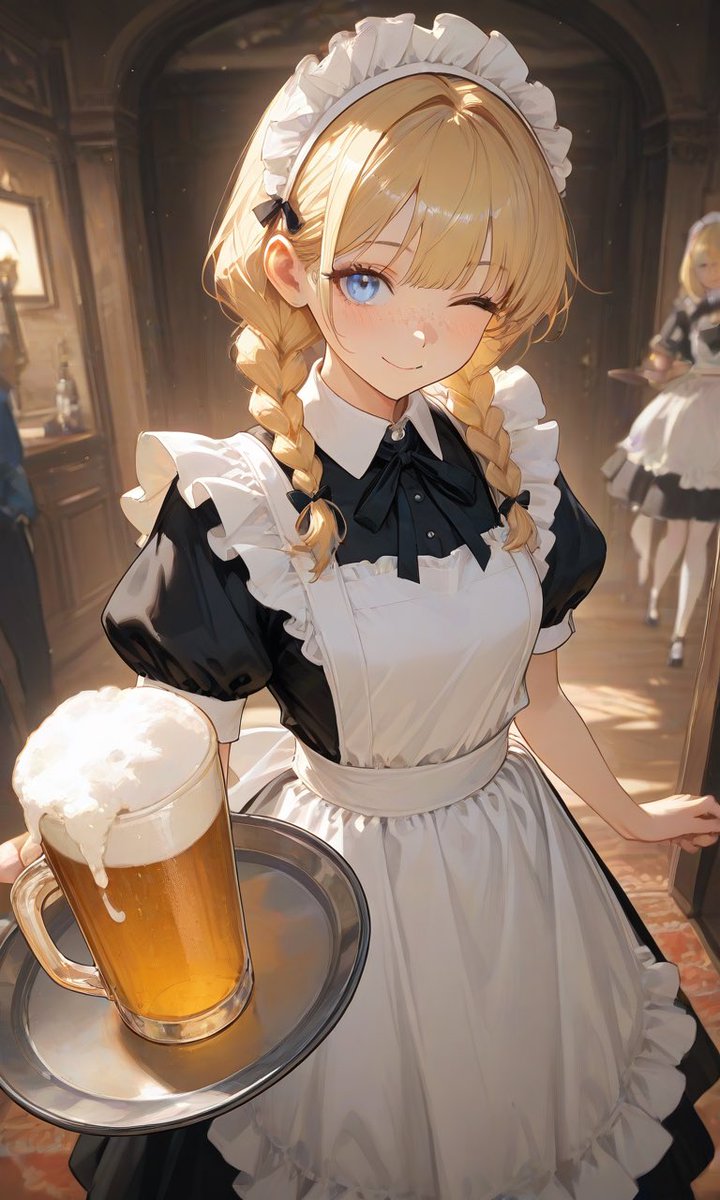 Trysell1718's tweet image. 【本日ラスト】

「今日も一日お疲れ様でした。
金曜の夜ですよ。
ググッと一杯いかがですか？」

#そばかす娘