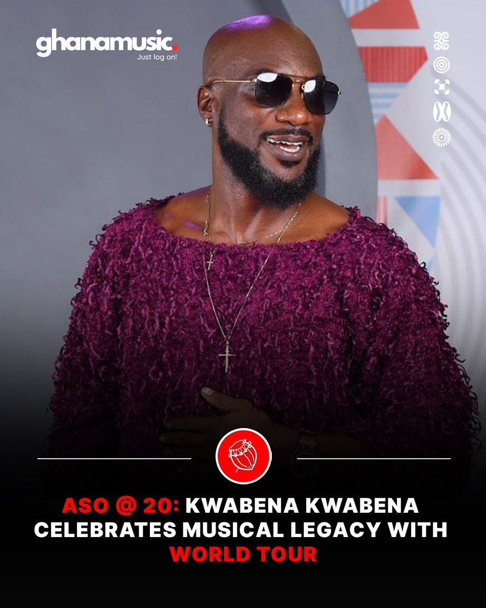 GhanaMusic's tweet image. Ghanaian highlife sensation Kwabena Kwabena has officially launched Aso @ 20, celebrating two decades since the release of his breakthrough hit single Aso.
The world tour kicks off on 24th August in London, followed by performances in Germany, Ghana, the USA, and Australia.…